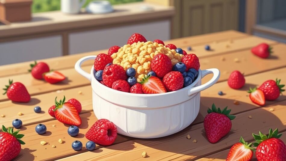 Recette crumble fruits rouges : dessert irrésistible